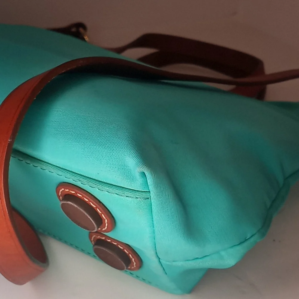 Dooney & Bourke Teal Nylon Windham Cleo Letter Carrier crossbody - Picture 4 of 16